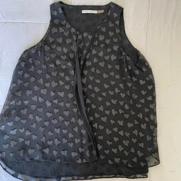 Alice + Olivia metallic heart blouse - Picture 9 of 10